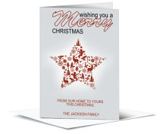 Holiday Card w-Envelope 5.50 x 7.875 Stars From Home To Home Stars Business design